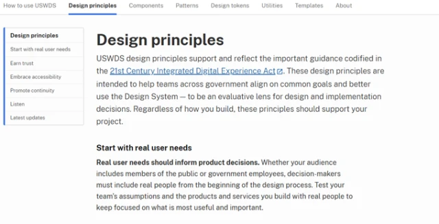 USWDS web design in government website development